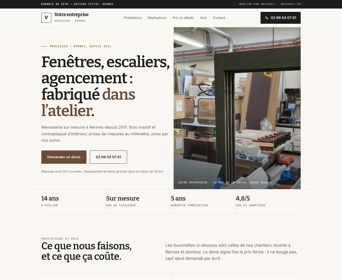 Site — Menuisier