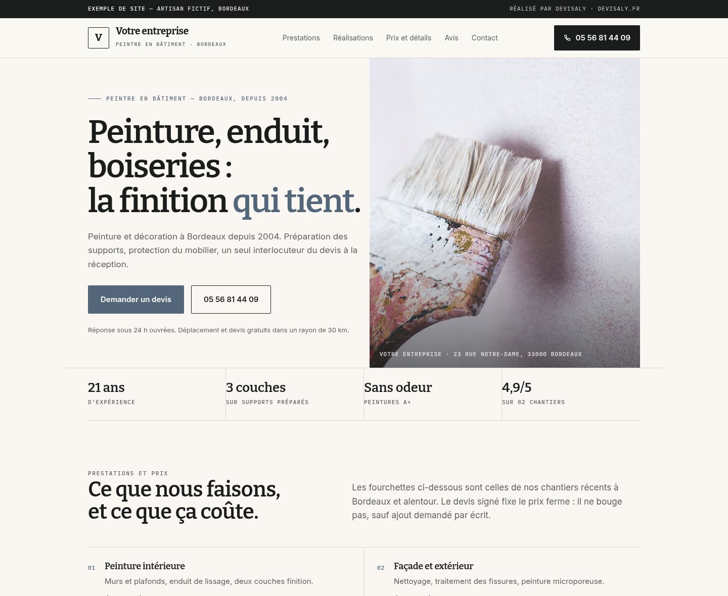Site — Peintre