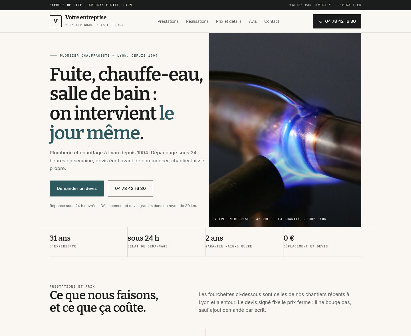 Site — Plombier