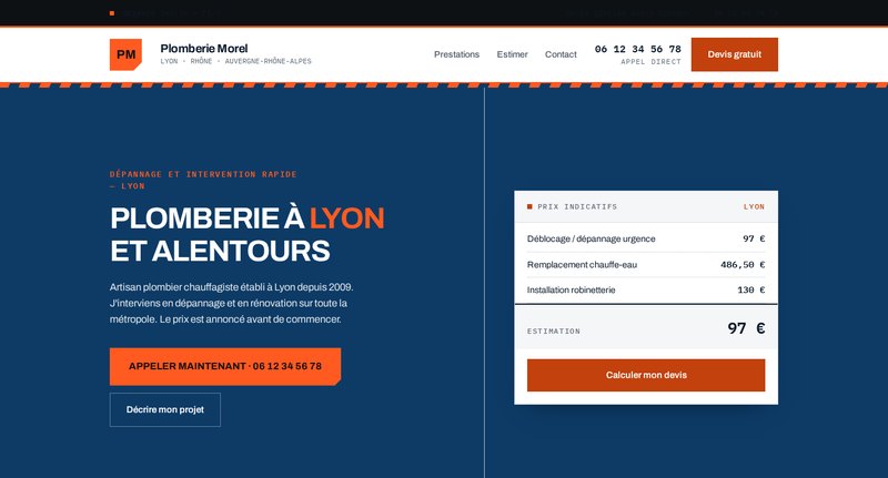 Exemple de site — plombier à Lyon